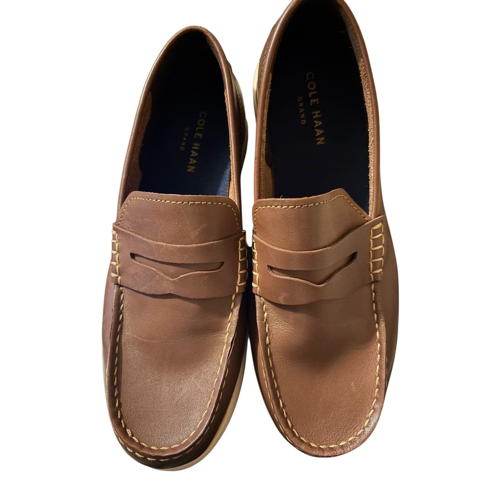 Cole Haan Grand Atlantic Penny Loafers Mens 8M Brown Leather Lightweight Comfort